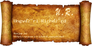 Ungvári Richárd névjegykártya